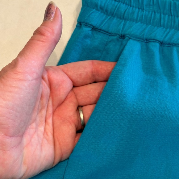 Love Tree Linen Pull on Pants Drawstring Waist Wide Leg Size Medium Pockets - Picture 3 of 8